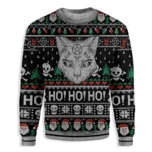 Black Cat Wicca Ugly Christmas Sweater Product Photo 1