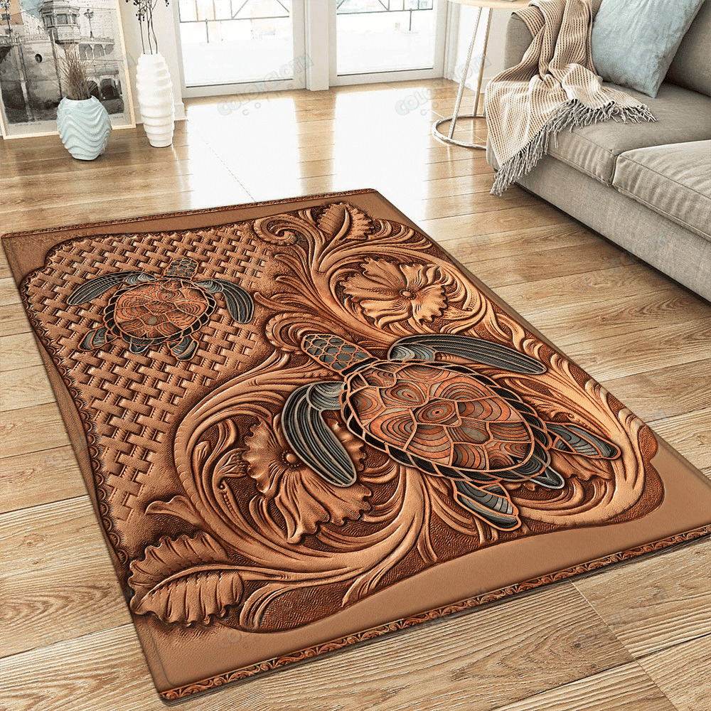 Vintage Turtles Rectangle Rug Home Decor Product Photo 2